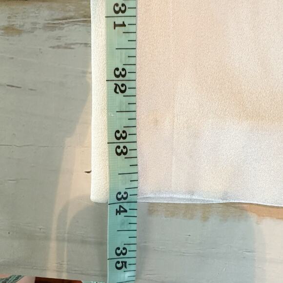 Alice + Olivia Jody Satin High-Waist Slit Front Pant White Size US 2 - Picture 10 of 13